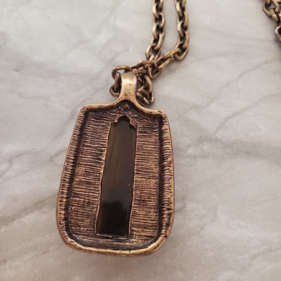 ✨ Ann Taylor Amber Rhinestones Crystals Pave Enamel Pendant Necklace ✨ - Picture 9 of 10